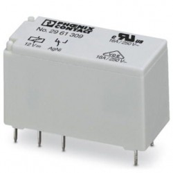 Plug-in miniature power relay, with power contact for high continuous currents, 1 PDT, input voltage 12 V DC.  REL-MR- 12DC/21H