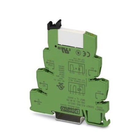 PLC relay with base terminal block PLC-BSC.../21 with screw connection and pluggable miniature relay with power contact, for as