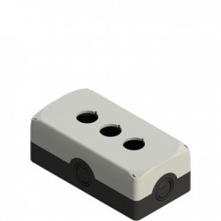 Enclosures for automation sector, grey cover, three 22mm holes