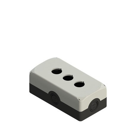 Enclosures for automation sector, grey cover, three 22mm holes