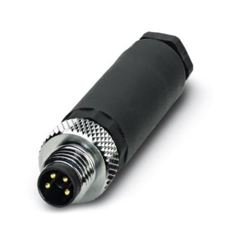 Connector, 4-position, Plug straight M8, Screw connection, cable 3.5 mm ... 5 mm, SACC-M 8MS-4CON-M-SW