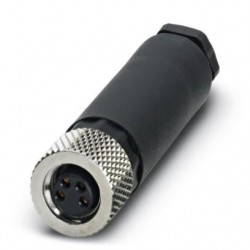 Connector, 4-position, Socket straight M8, Screw connection, cable 3.5 mm ... 5 mm, SACC-M 8FS-4CON-M-SW