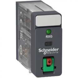 Interface plug-in relay - Zelio RXG - 2C/O standard-230VAC-5A - with LTB and LED