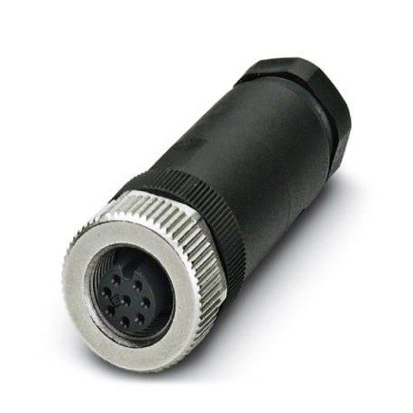 Connector, 8-position, Socket straight M12, Screw connection, cable gland Pg9, 6 mm ... 8 mm, SACC-M12FS-8CON-PG9-M