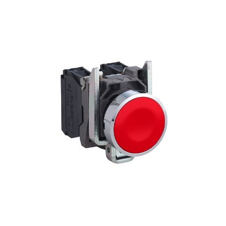 Red flush complete pushbutton diameter: 22, spring return 1NC unmarked