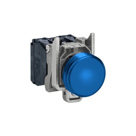Blue complete pilot light diameter: 22, plain lens with integral LED 230...240V