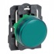 Green complete pilot light diameter: 22, plain lens with integral LED 24V