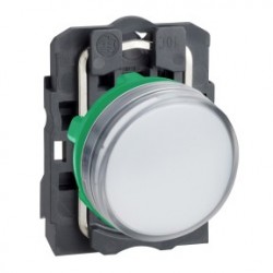 White complete pilot light diameter:22, plain lens with integral LED 230...240V