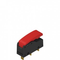 MK Microswitch with red lever, polymer housing, 1NO+1NC