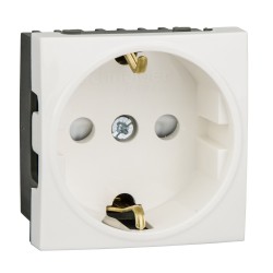 Socket outlet for installation trunking, 2P + PE, 90 degrees, white