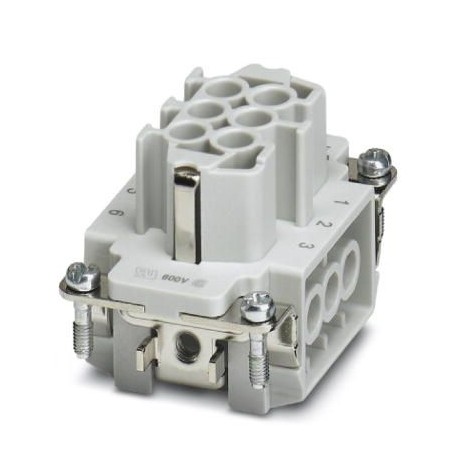 Contact insert, 6+PE, size: B6, connections per position: 1, Socket, Screw connection, 500 V, 24 A, 0.5 mm2 ... 2.5 mm2, HC-B 6
