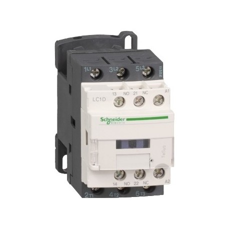 TeSys D contactor - 3P(3 NO) - AC-3 - max 440 V 9 A - 24 V AC coil.