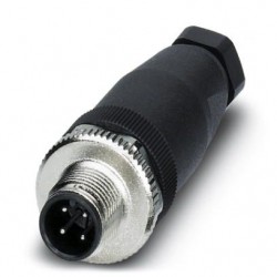 Connector, 4-position, Plug straight M12, Screw connection, cable gland Pg7  4 mm ... 6 mm,  SACC-M12MS-4CON-PG 7-M