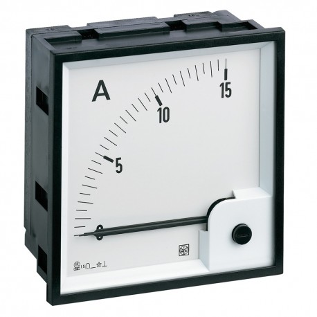 Ammeter DC RQ72M, analog, 72x72 mm, scale 0..100 A