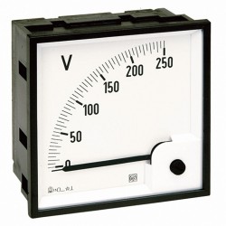 Voltmeter DC RQ72M, Dimension: 72x72mm - Connection: direct - Voltage: 0...100V - Scale: 0…100V