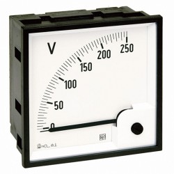 Voltmeter DC RQ96M, Dimension: 96x96mm - Connection: direct - Voltage: 0...100V - Scale: 0…100V