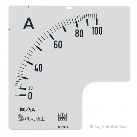 Skala: 0 - 200A, za ampermetar RQ96E, dimenzija 96 x 96 mm, ulaz: 5A,