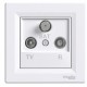 TV-R-SAT ending outlet Asfora, 1dB, screwless, white