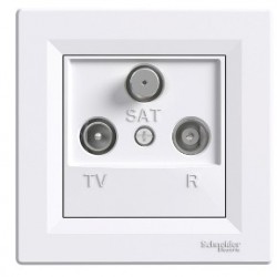 TV-R-SAT ending outlet Asfora, 1dB, screwless, white