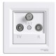 TV-R-SAT intermediate outlet, 4dB, screwless, white