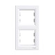 Vertical 2 gang frame Asfora, white