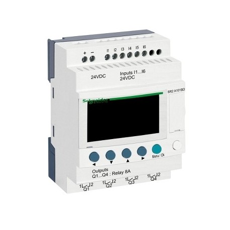 Compact smart relay Zelio Logic - 10 I O - 24 V DC - no clock - display