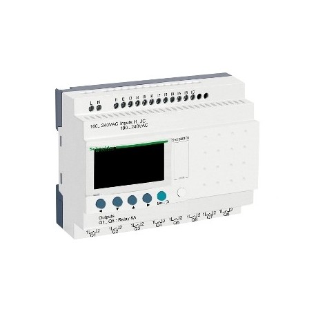 PLC Zelio kontroler, 12x binarnih ulaza 230 V AC, 8x relejni izlaz,napajanje 230 V AC, sat realnog vremena