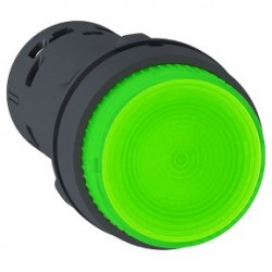 Opružno povratno tikalo LED, ILLUM. P.B, 1R kontakt, zeleno, 230V