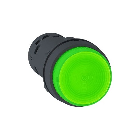 Opružno povratno tikalo LED, ILLUM. P.B, 1R kontakt, zeleno, 230V