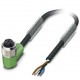 Sensor/actuator cable, 4-position, PUR halogen-free, black-gray, free cable end, on Socket angled M12, L: 1.5 m, SAC-4P- 1,5-PU