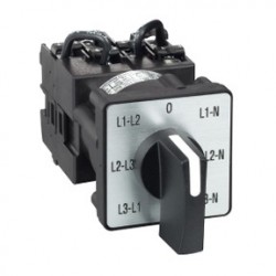 Cam voltmeter switch - 3L and 3L-N - 45° - 12 A - screw mounting