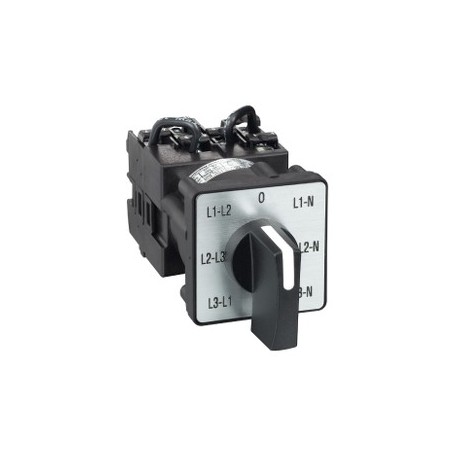 Cam voltmeter switch - 3L and 3L-N - 45° - 12 A - screw mounting