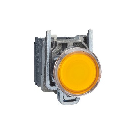 Orange flush complete illum pushbutton O22 spring return 1NO+1NC 220...240V