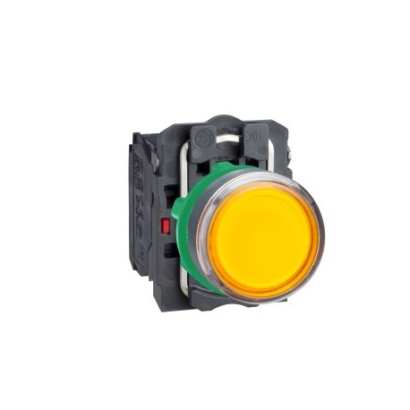 Orange flush complete illum pushbutton diameter: 22, spring return 1NO+1NC 220...240V