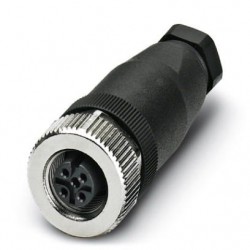 Connector, 4-position, Socket straight M12,  Screw connection, cable gland Pg7 4 mm ... 6 mm, SACC-M12FS-4CON-PG7-M