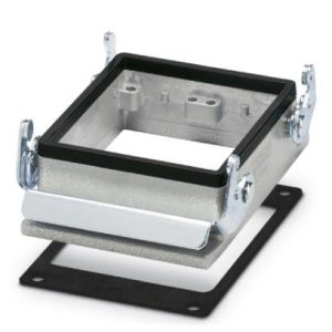 Kućište konektora HEAVYCON B32, 32P+PE, metalno, metalna baza za montažu na ormar ili kutiju, dvostruka zakačka, HC-B 32-AMQ