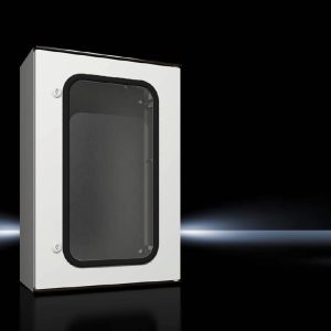 Ormar zidni KS, 400x600x200 mm,  poliester ojačan ugljičnim vlaknima, s montažnom pločom i vratima s prozorom