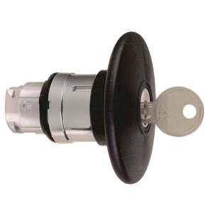 Glava gljivastog tipkala, crna, promjera 60, za rupu promjera 22, prianjajuće otpuštanje pomoću ključa