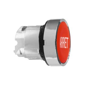 Glava crvenog upuštenog tipkala promjera 22, opružni povrat, ARRET