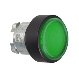 Glava zelenog upuštenog tipkala promjera 22, opružni povrat, neoznačena