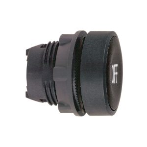 Glava crnog upuštenog tipkala promjera 22, opružni povrat, OFF