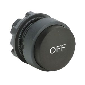 Glava crnog istaknutog tipkala promjera 22, opružni povrat, OFF