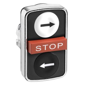 Glava za trostruko tipkalo, bijelo upušteno, crveno istaknuto, crno upušteno, promjera 22, s oznakom