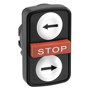 Glava trostrukog tipkala, bijelo upušteno, crveno istaknuto, bijelo upušteno, promjera 22, s oznakom