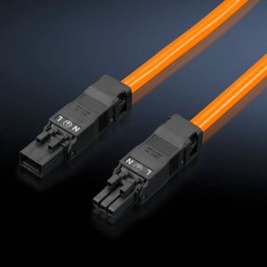 Priključni kabel za LED rasvjetu, 100-240V AC, 3-polni, 1m, pakiranje od 5 kom, narančasti