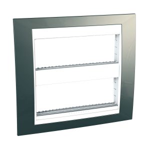 Unica Plus okvir poklopca, fiksni okvir, 2 grupe, H, 2x6 m, šampanjac..bijela