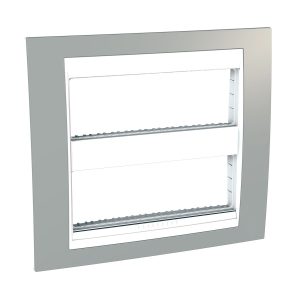 Unica Plus okvir poklopca, fiksni okvir, 2 grupe, H, 2x6 m, magličasto siva .. bijela