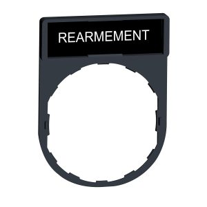 Držač za legendu 30 x 40 mm s legendom 8 x 27 mm, s oznakom REARMEMENT