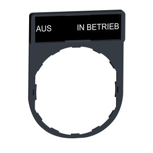 Držač za legendu 30 x 40 mm s legendom 8 x 27 mm, s oznakom AUS-IN BETRIEB