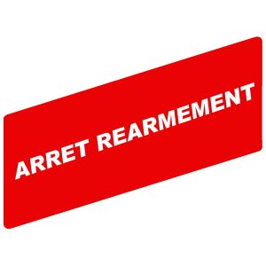 Označena legenda 8 x 27 mm za držač 30 x 40 mm, ARRET REARMEMENT